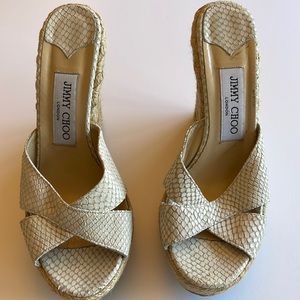 Jimmy Choo snake skin wedges. Very cool and stylish.